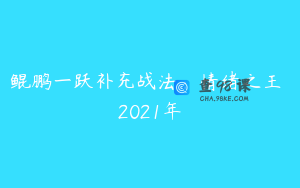 鲲鹏一跃补充战法：情绪之王 2021年