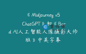 《Midjourney v5 ChatGPT》和《Bard AI人工智能人像摄影大师班》中英字幕