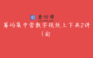 筹码集中营教学视频上下共2讲（俞�ィ�