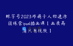 鲸字号2023炸萌子人物速涂团练营ipad插画课【画质高清只有视频】