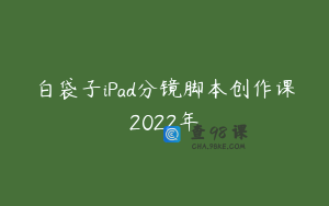 白袋子iPad分镜脚本创作课2022年