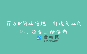 百万IP商业陪跑，打通商业闭环，流量业绩倍增