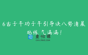 6古子午功子午引导诀八势清晨站练暘气满满！