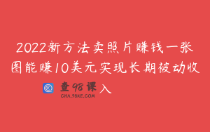 2022新方法卖照片赚钱一张图能赚10美元实现长期被动收入