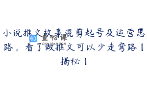 小说推文故事混剪起号及运营思路，看了做推文可以少走弯路【揭秘】