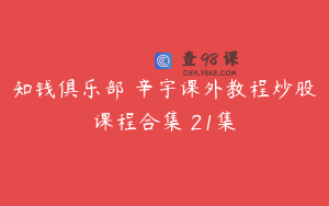 知钱俱乐部 辛宇课外教程炒股课程合集 21集
