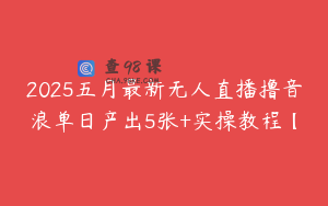 2025五月最新无人直播撸音浪单日产出5张+实操教程【