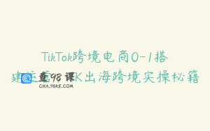 TikTok跨境电商0-1搭建运营，TK出海跨境实操秘籍