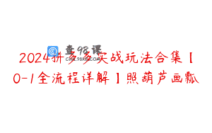 2024拼多多实战玩法合集【0-1全流程详解】照葫芦画瓢