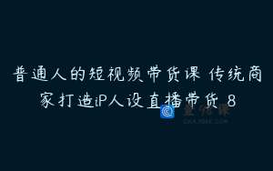 普通人的短视频带货课 传统商家打造iP人设直播带货 8