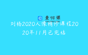 刘杨2020人像精修课程2020年11月已完结