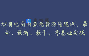 妙有电商闲鱼无货源陪跑课，最全、最新、最干，零基础实战