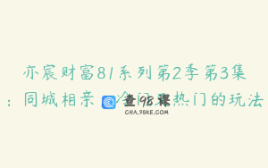 亦宸财富81系列第2季第3集:同城相亲,冷门又热门的玩法