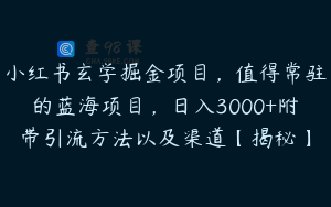 小红书玄学掘金项目，值得常驻的蓝海项目，日入3000+附带引流方法以及渠道【揭秘】
