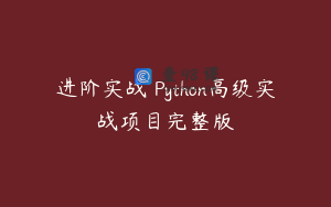 进阶实战 Python高级实战项目完整版