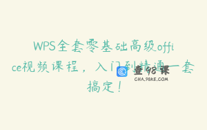 WPS全套零基础高级office视频课程，入门到精通一套搞定！