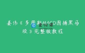 姜伟《多周期MACD围捕黑马股》完整版教程