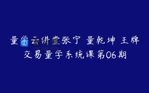 量学云讲堂张宁 量乾坤 王牌交易量学系统课第06期