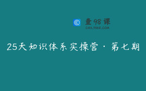 25天知识体系实操营·第七期