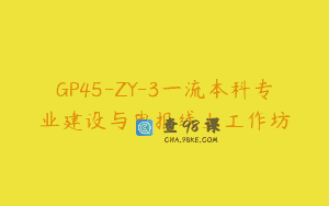GP45-ZY-3一流本科专业建设与申报线上工作坊