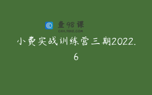 小费实战训练营三期2022.6