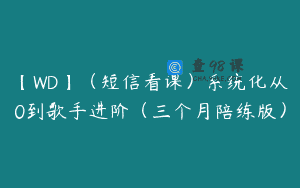 【WD】（短信看课）系统化从0到歌手进阶（三个月陪练版）