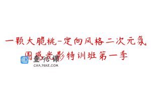 一颗大脆桃-定向风格二次元氛围感光影特训班第一季