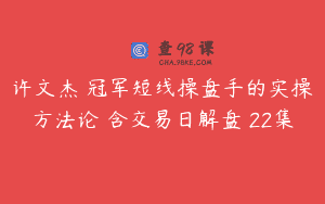 许文杰 冠军短线操盘手的实操方法论 含交易日解盘 22集