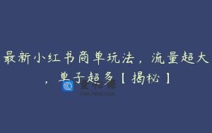 最新小红书商单玩法,流量超大,单子超多【揭秘】