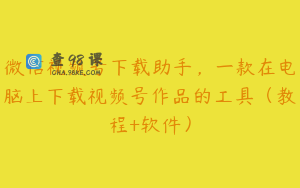 微信视频号下载助手，一款在电脑上下载视频号作品的工具（教程+软件）