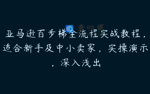 亚马逊百步梯全流程实战教程，适合新手及中小卖家，实操演示，深入浅出