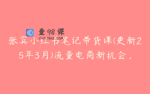 张宾小红书笔记带货课(更新25年3月)流量电商新机会，