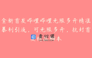 全新首发哔哩哔哩无限多开精准暴利引流，可无限多开，抗封首发精品脚本