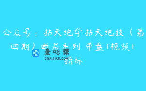 公众号：拈天绝学拈天绝技（第四期）断层系列 带盘+视频+指标