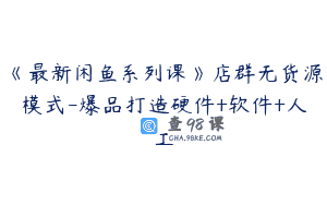 《最新闲鱼系列课》店群无货源模式-爆品打造硬件+软件+人工