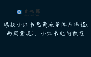 爆款小红书免费流量体系课程(两周变现)，小红书电商教程