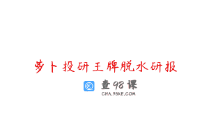 萝卜投研王牌脱水研报