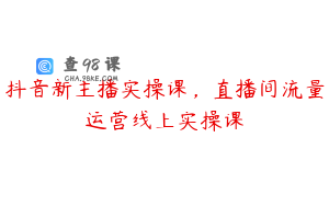 抖音新主播实操课,直播间流量运营线上实操课