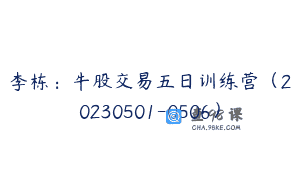 李栋：牛股交易五日训练营（20230501-0506）