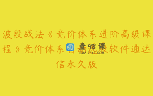 波段战法《竞价体系进阶高级课程》竞价体系自动选股软件通达信永久版