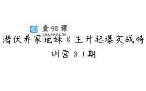 潜伏养家瑶妹《主升起爆实战特训营》1期