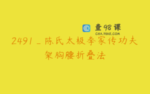 2491_陈氏太极拳家传功夫架胸腰折叠法