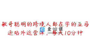 敏哥聪明的跨境人都在学的亚马逊站外运营课，每天10分钟