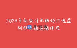 2024年新版付免联动打造盈利型店铺实操课程
