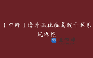 【中阶】海外孤独症高效干预系统课程