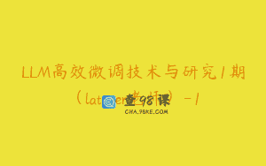 LLM高效微调技术与研究1期（lattner老师）-1
