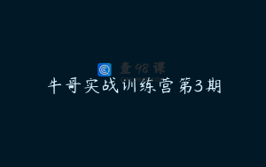 牛哥实战训练营第3期