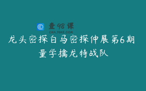 龙头密探白马密探仲展第6期 量学擒龙特战队