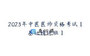 2023年中医医师资格考试【基础精讲班】