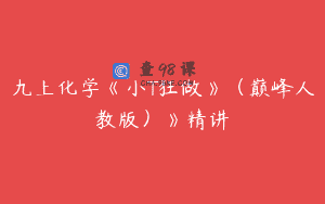 九上化学《小T狂做》（巅峰人教版）》精讲